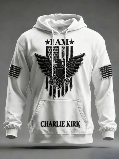 Men’s Freedom Patriot Printed Hoodie White / S