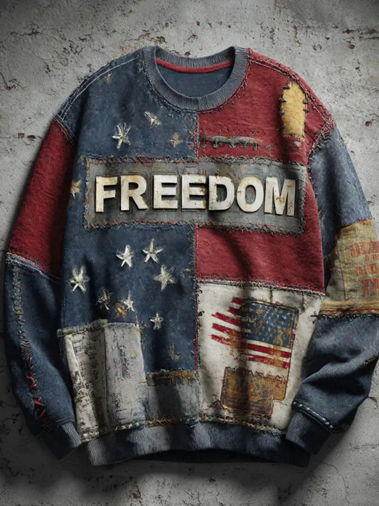 Men’s Freedom Printed Casual Sweatshirt As picture / S