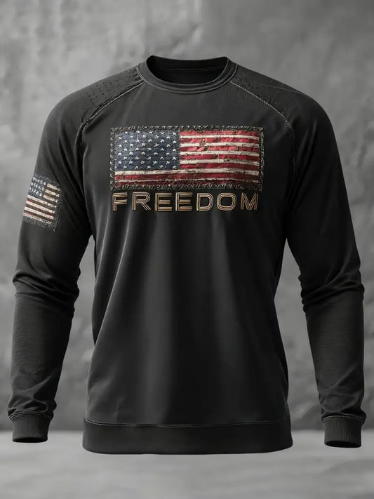 Men’s Freedom Printed Casual Sweatshirt Black / S