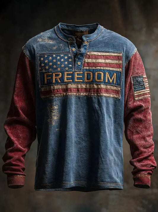 Men’s Freedom Printed Casual T-shirt As picture / S