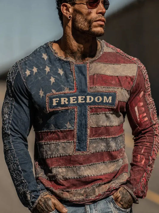 Men’s Freedom Printed Casual T-shirt As picture / S