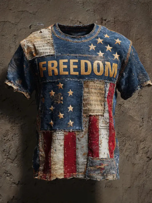 Men’s Freedom Printed Casual T-shirt As picture / S
