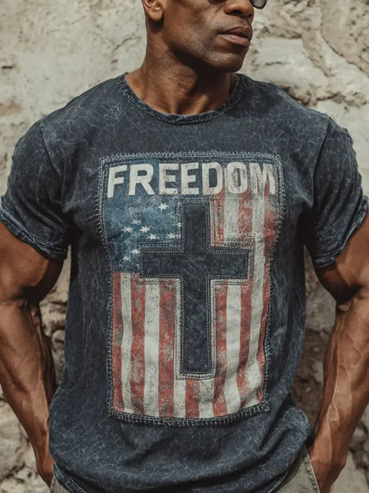 Men’s Freedom Printed Casual T-shirt As picture / S