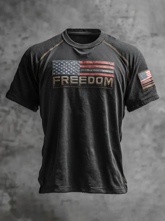 Men’s Freedom Printed Casual T-shirt Black / S