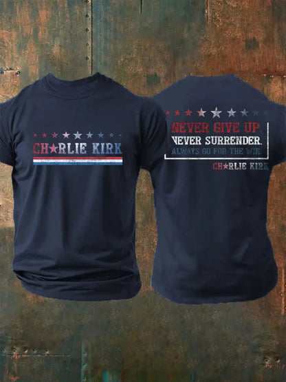 Men’s Freedom Printed Casual T-shirt Navy Blue / S