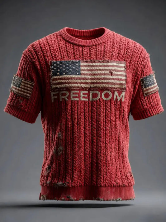 Men’s Freedom Printed Casual T-shirt Red / S