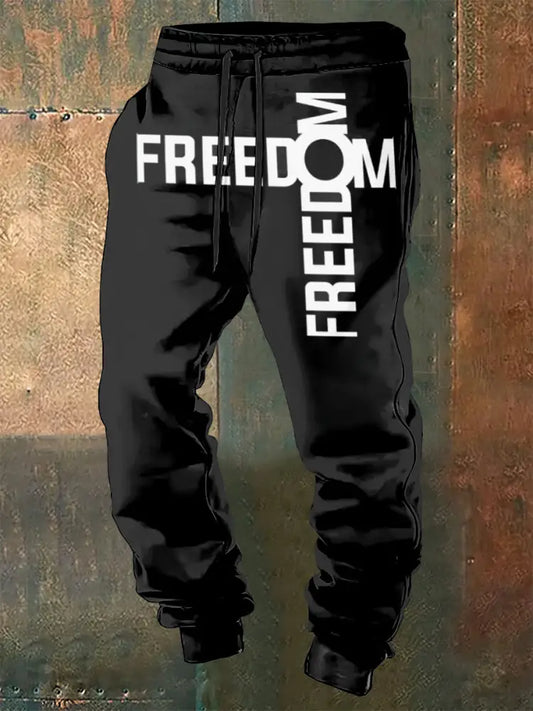 Men’s Freedom Printed Drawstring Pants Black / S