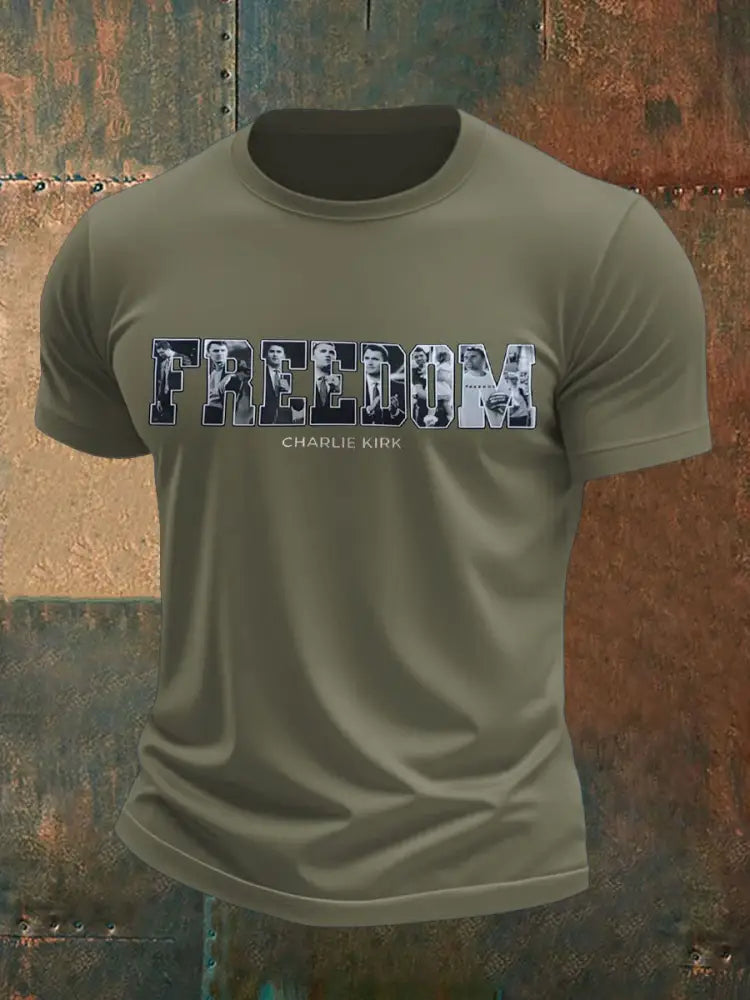 Men’s Freedom Printed T-shirt Army Green / S