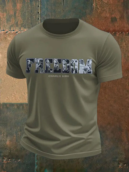 Men’s Freedom Printed T-shirt Army Green / S