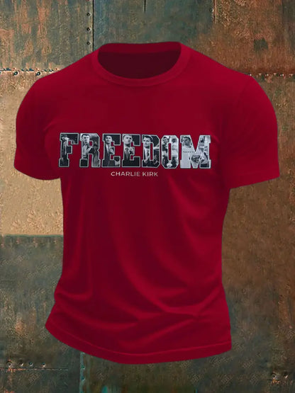 Men’s Freedom Printed T-shirt Deep Red / S