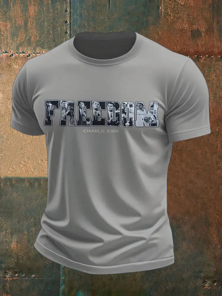 Men’s Freedom Printed T-shirt Light Gray / S