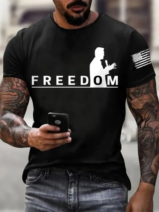 Men’s FREEDOM short-sleeved T-shirt Black / S