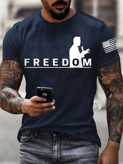Men’s FREEDOM short-sleeved T-shirt Navy Blue / S