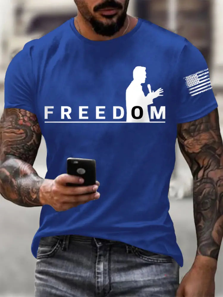 Men’s FREEDOM short-sleeved T-shirt Royal Blue / S