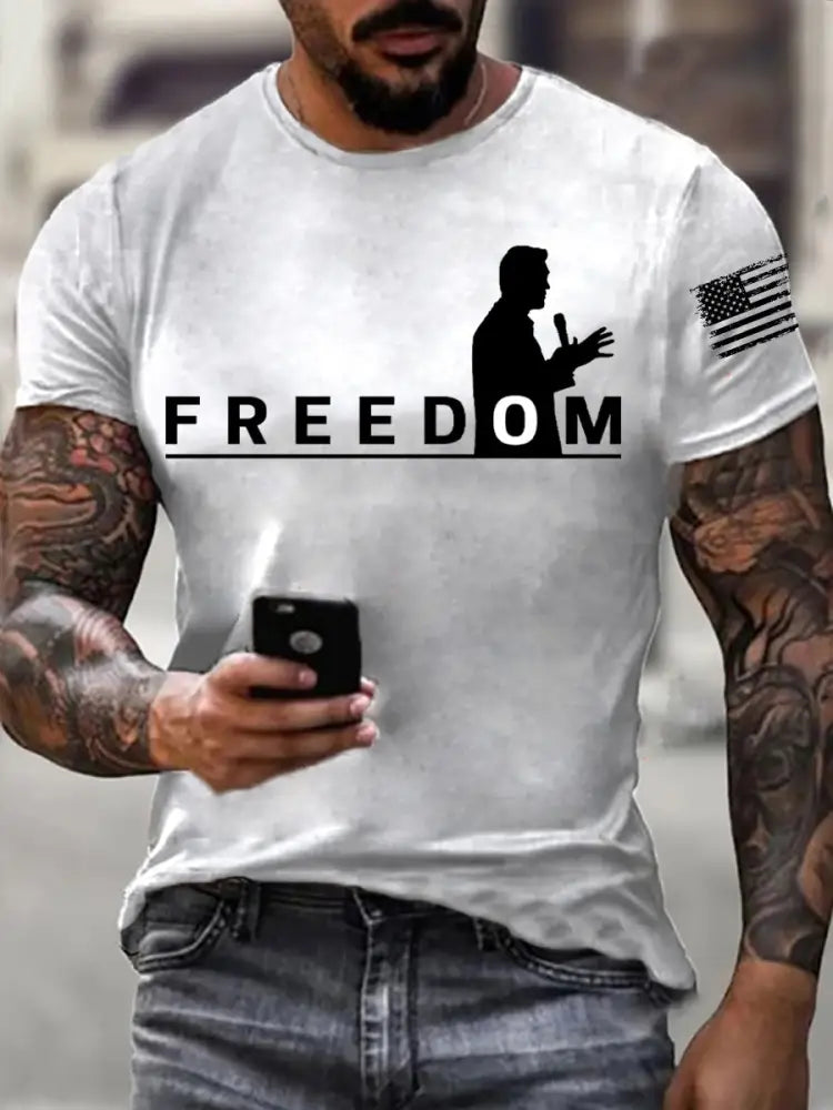 Men’s FREEDOM short-sleeved T-shirt White / S