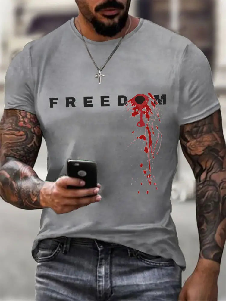 Men’s FREEDOM T-shirt Light Gray / S