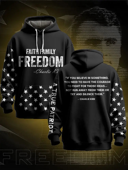 Men’s Freedom True Patriot Charlie Printed Hoodie Black / S