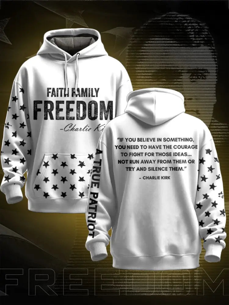 Men’s Freedom True Patriot Charlie Printed Hoodie White / S