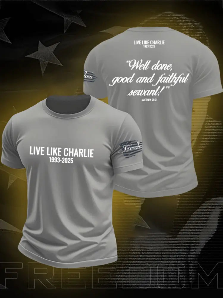 Men’s Freedom True Patriot Charlie Printed T-shirt Light Gray / S