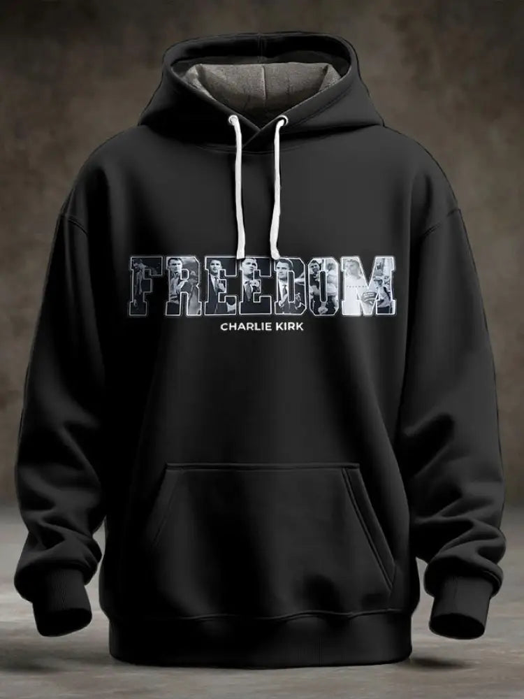 Men’s Freedom True Patriot Memorial Printed Hoodie Black / S
