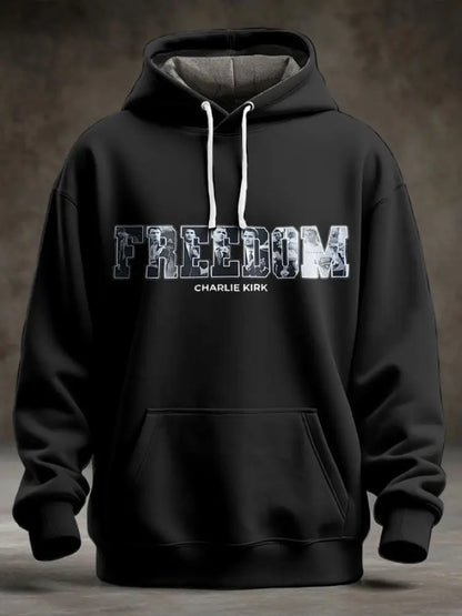 Men’s Freedom True Patriot Memorial Printed Hoodie Black / S