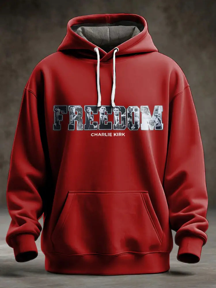 Men’s Freedom True Patriot Memorial Printed Hoodie Red / S