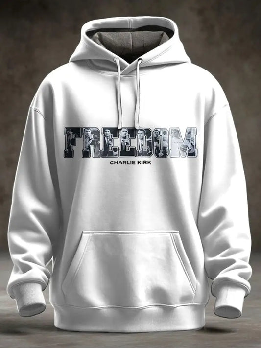 Men’s Freedom True Patriot Memorial Printed Hoodie White / S