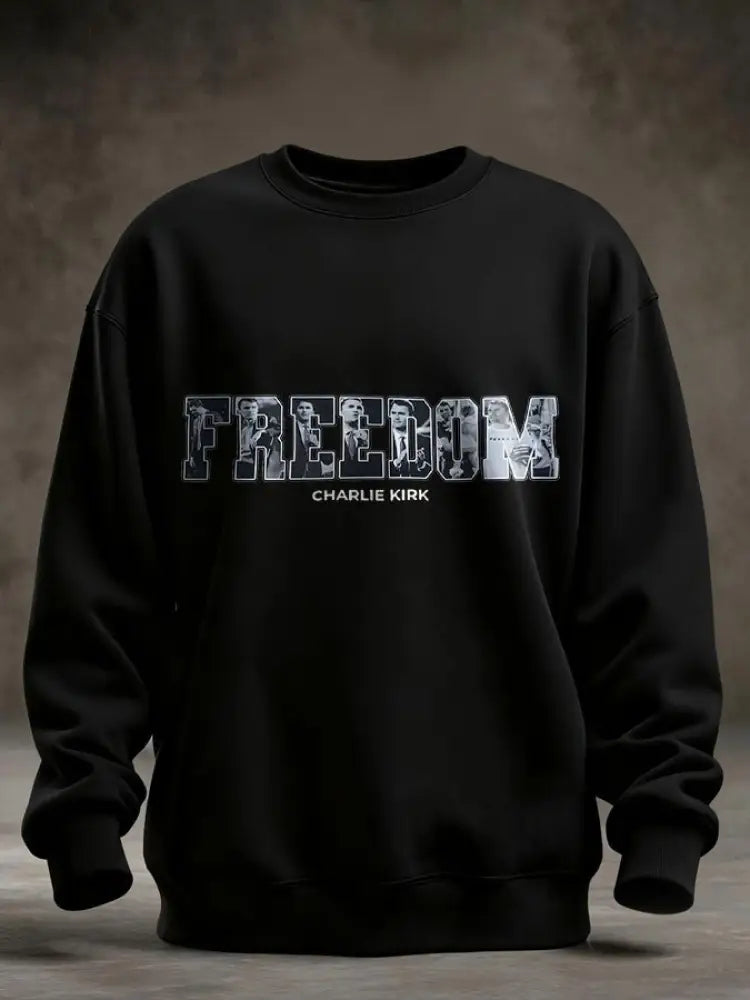 Men’s Freedom True Patriot Memorial Printed Sweatshirt Black / S