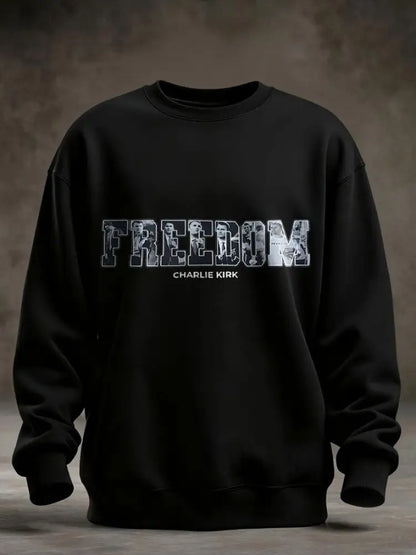 Men’s Freedom True Patriot Memorial Printed Sweatshirt Black / S