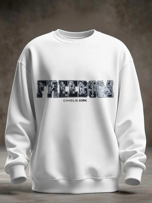 Men’s Freedom True Patriot Memorial Printed Sweatshirt White / S