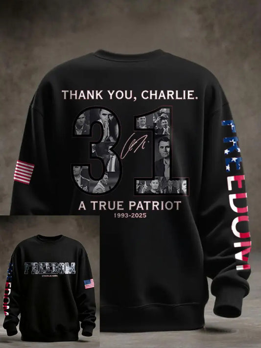 Men’s Freedom True Patriot Printed Sweatshirt Black / S