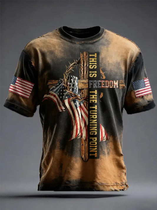 Men’s Freedom True Patriot Printed T-shirt Black / S