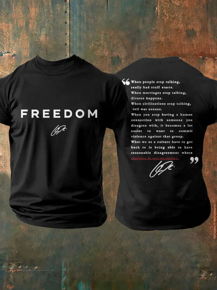Men’s Freedom True Patriot Printed T-shirt Black / S