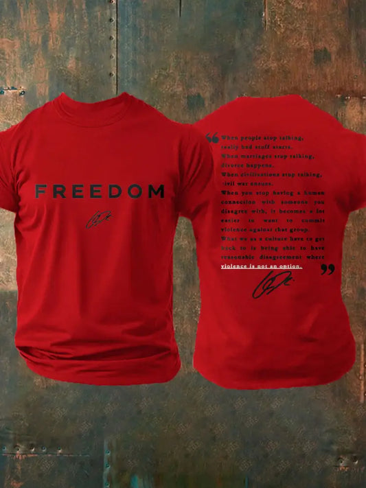 Men’s Freedom True Patriot Printed T-shirt Pure Red / S