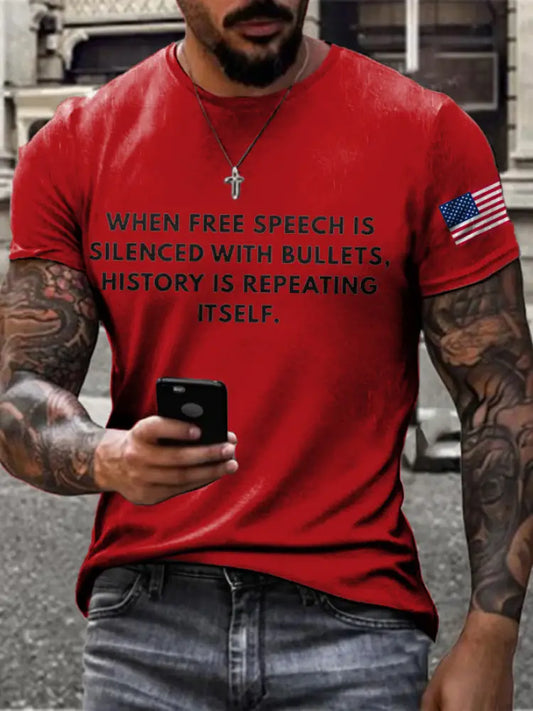 Men’s Freedom True Patriot Printed T-shirt Pure Red / S