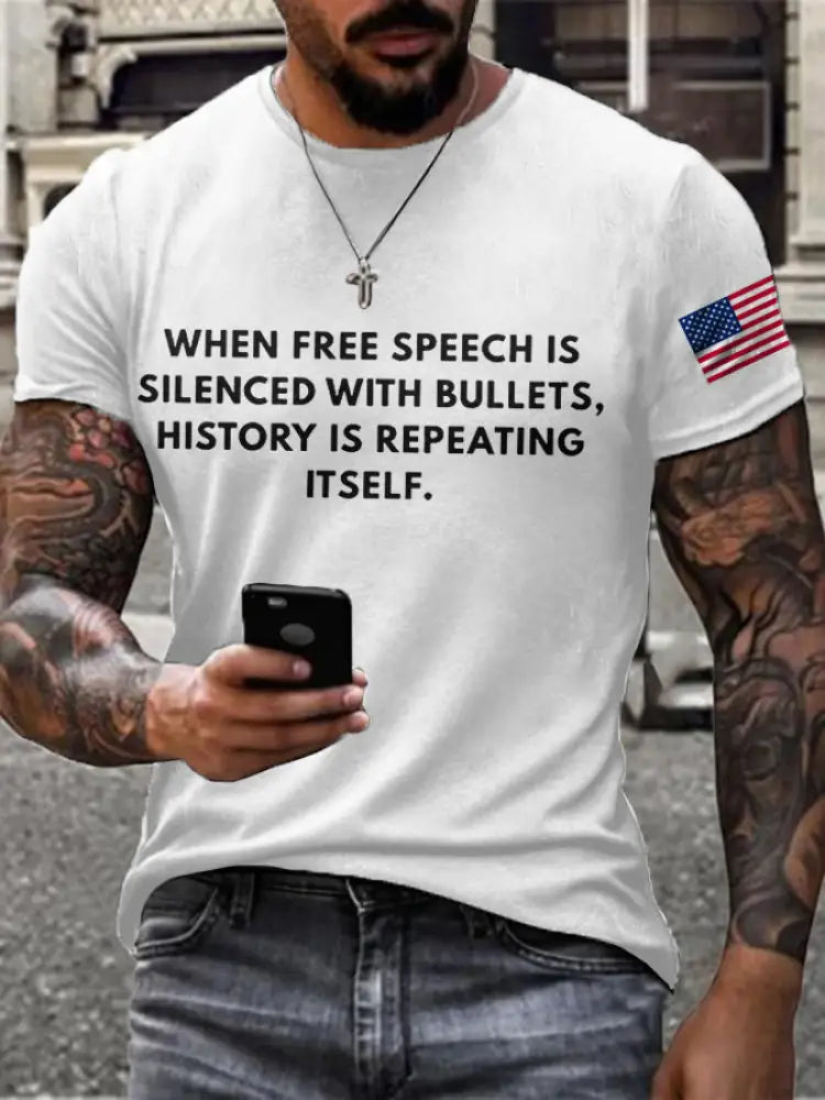 Men’s Freedom True Patriot Printed T-shirt White / S