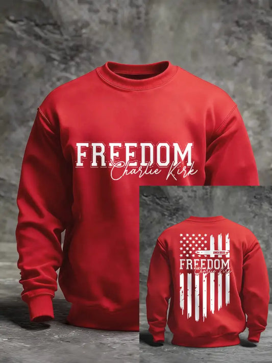 Men’s Freedom USA Flag Print Sweatshirt Red / S