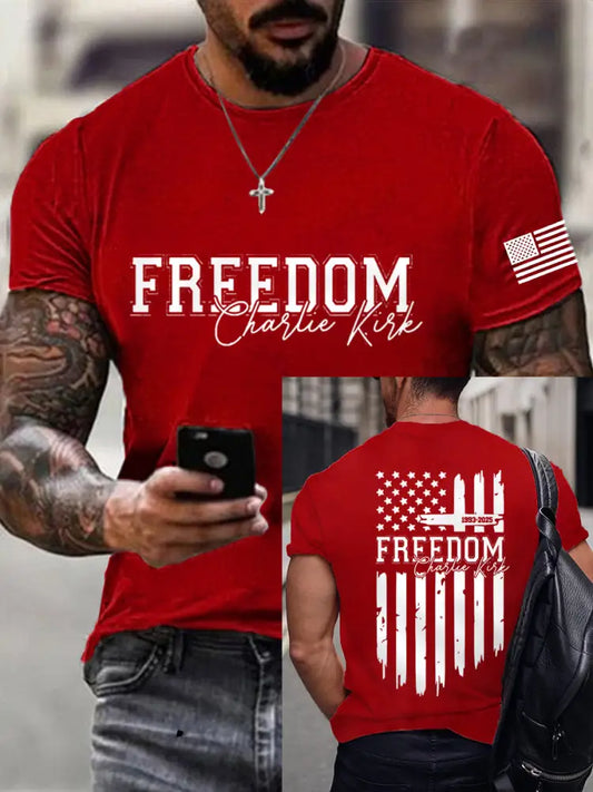 Men’s Freedom USA Flag Print Tee Pure Red / S