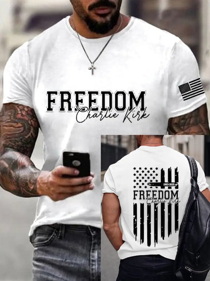 Men’s Freedom USA Flag Print Tee White / S
