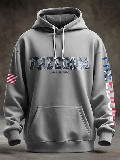 Men’s Freedom USA Flag Printed Hoodie