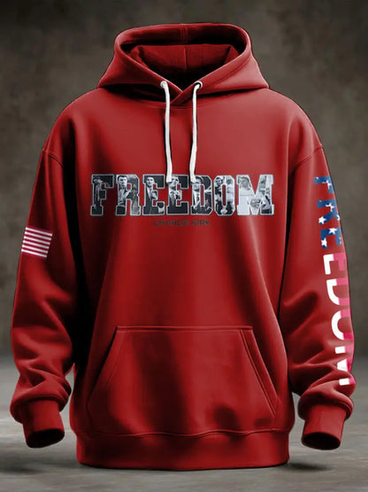 Men’s Freedom USA Flag Printed Hoodie