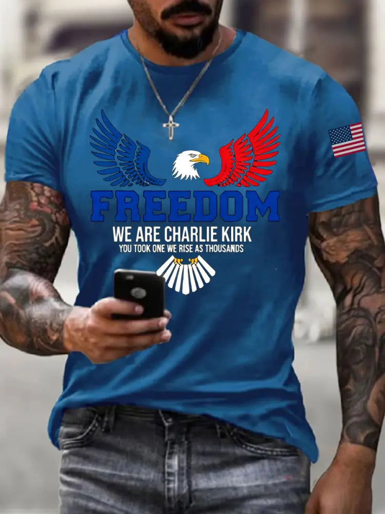 Men’s Freedom You Took One We Rise As Thousands Short-sleeved T-shirt Blue / S