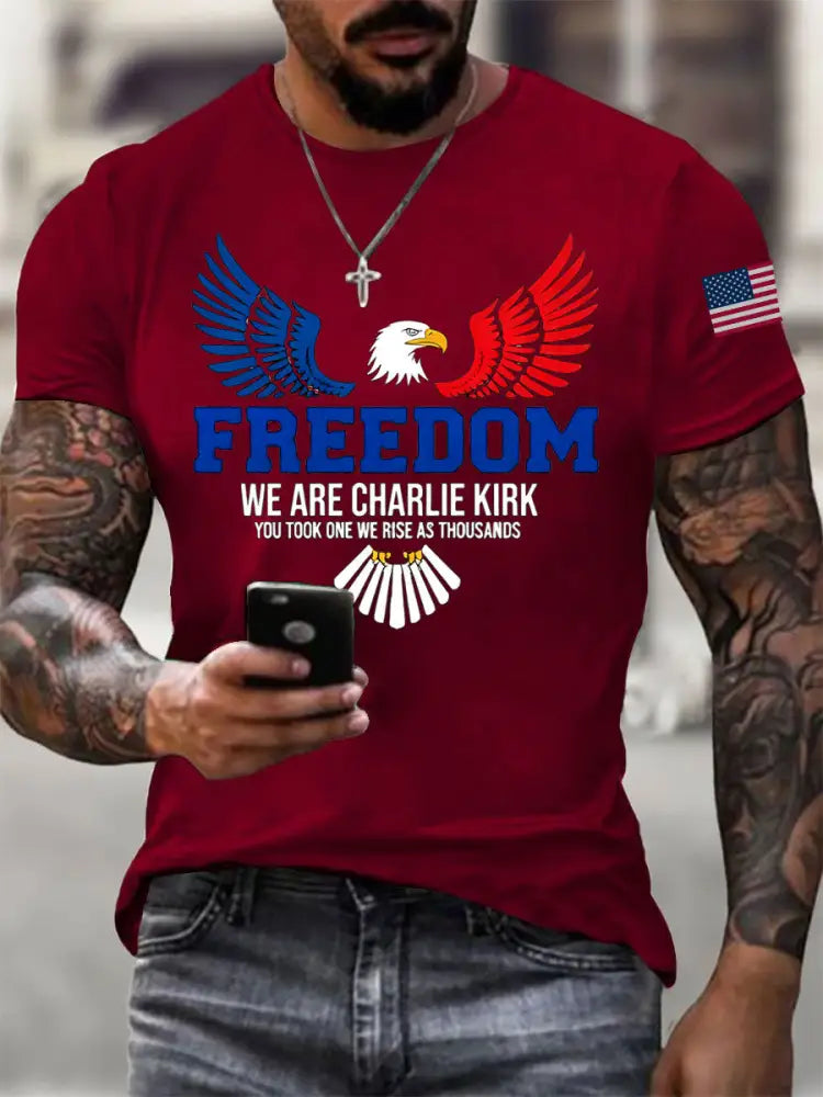Men’s Freedom You Took One We Rise As Thousands Short-sleeved T-shirt Deep Red / S