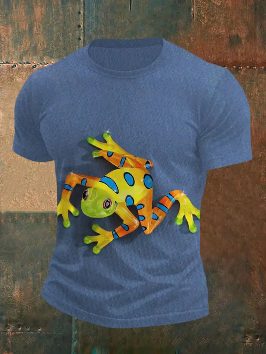 Men’s Funny Frog T-shirt Blue / S
