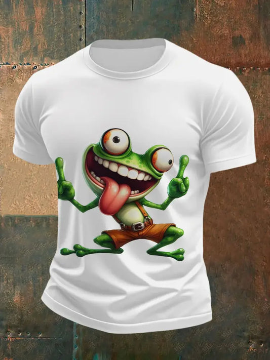Men’s Funny Frog T-shirt White / S