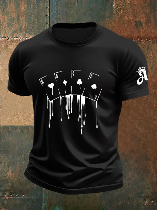 Men’s Funny Poker Casual T-Shirt Black / S