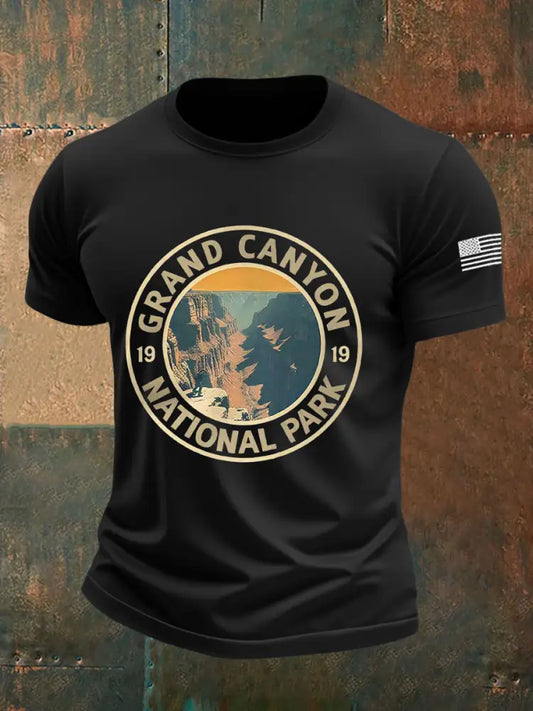 Men’s Grand Canyon Short-Sleeved Printed T-shirt Black / S