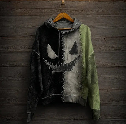 Men’s Halloween Classic Movie Character Face Print Casual Hoodie