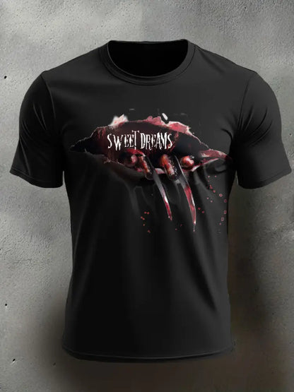 Men’s Halloween Horror Nightmare Printed T-shirt Black / S