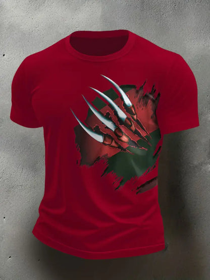 Men’s Halloween Horror Nightmare Printed T-shirt Red / S